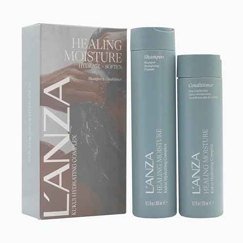 L'ANZA Healing Moisture Shampoo & Conditioner Set, Hydrates & Heals Damaged Hair, Deep Hydration, Softens, Anti-Frizz, Restores Elasticity, Color Safe Anti-Humidity, Strengthening, Hair Care Kit