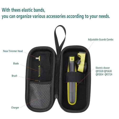 Travel Case for Philips Norelco One Blade Trimmers, Portable Hard Case for One Blade Replacement Heads Acessories, QP2520, QP2630, QP6510, QP6520, QP653, Fashinable Storage Carrying Bag