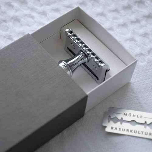 M?HLE Grande R41 Double Edge Safety Razor (Open Comb) | Perfect for Everyday Use | Barbershop Quality Close Smooth Shave | Luxury Razor for Men