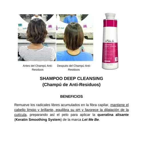 Let Me Be Keratin Hair Kit ? Progressive Supreme Mask & Deep Cleansing Shampoo 2x1L (33.8 fl oz) ? Frizz Control, Intense Shine ? Professional Smoothing System for All Hair Types