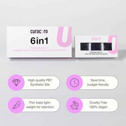 Curacoro Promade Mix 1500 Fans - Handmade Volume Eyelashes, Multi Selections From 5D To 12D, C CC D Curl, Thickness 0.03~0.1 mm, 9-18mm Length, Long Lasting & Easy Application (8D-0.05 CC, 9-14mm)