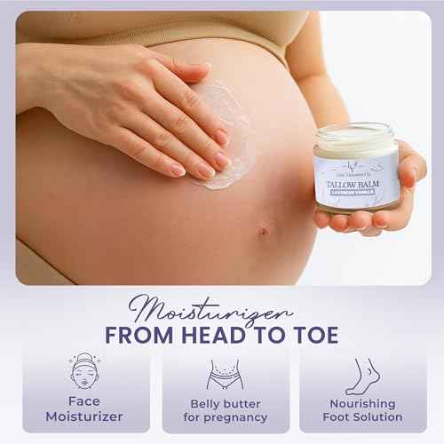 2.0 floz Beef Tallow for Skin Care - Grass Fed Tallow & Honey Balm Ideal for Eczema, Stretch Marks, Redness, Itching - Organic Beef Tallow for Face+Body Moisturizer is Ideal Gift for Women
