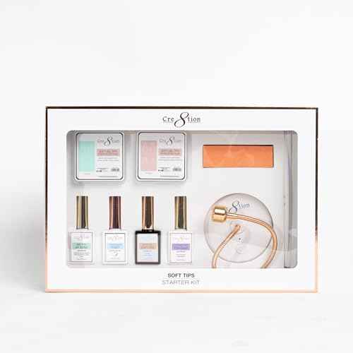 Cre8tion Soft Tips Starter Kit, Complete Gel Soft Tip Extension Set with Lamp, Gels & Tools