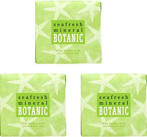 Greenwich Bay Cleansing Spa Soap, Shea Butter, and Cocoa Butter. Blended with Loofah and Apricot Seed, No Parabens, No Sulfates 6.35 Ounce (3 Pack) (Seafresh Mineral)