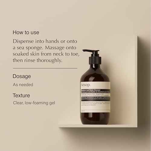 Aesop Geranium Leaf Body Cleanser | For All Skin Types To Cleanse Without Drying Out | Geranium Leaf, Mandarin Rind, Bergamot Rind | 16.9 oz / 500mL