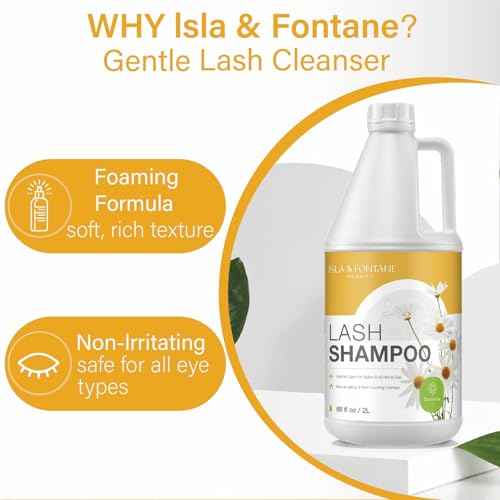 ISLA & FONTANE Lash Shampoo Bulk ? Multi-Scent Series ? 68 fl oz / 2L | Gentle Eyelash Cleanser for Lash Extensions | Non-Irritating | Professional Lash Bath Foam For Salon And Home Use (Chamomile)