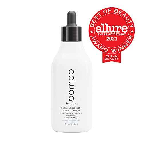 adwoa beauty Baomint¢â Shine + Protect Oil | Hair Growth & Scalp Oil with Baobab, Rosemary + Peppermint | 15+ Botanical Oils for Dry, Textured Hair | Non-Greasy, 7.2 oz Dropper Bottle