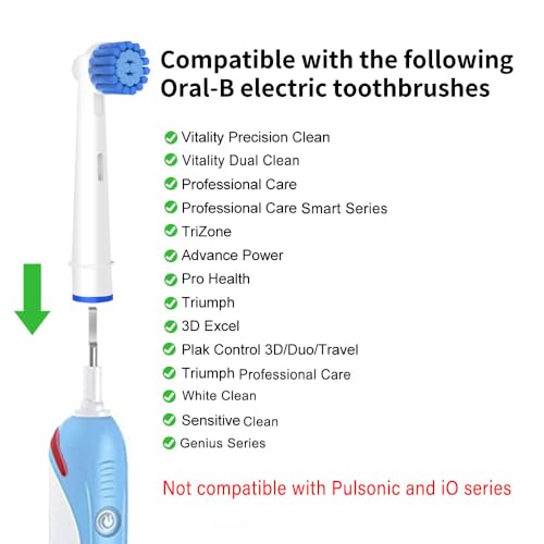 Sensitive Gum Care Brush Heads Compatible with Oral-B Electric Toothbrush, 16 Pcs Professional Toothbrush Heads for Oral B Replacement Heads Refill Pro 500/1000/1500/3000/3757/5000/7000/7500/8000.