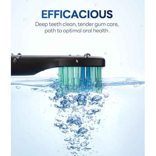 Bymore Electric Toothbrush for Adults,Travel Sonic Toothbrush with 8 Replacement Heads, Ultra Clean Rechargeable Toothbrush Portable One Charge for 330days 5 Modes 2mins Timer-Black