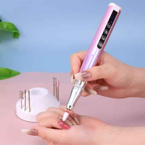 Electric Nail Drill Pen 35000RPM Cordless Electric Nail Drill Machine Adjustable High Speed Versatile Nail File Set for Salon Home Use