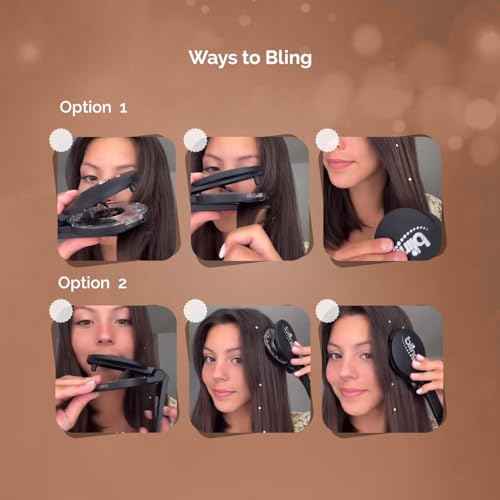 blinger¢ç Starter Kit | Women's Hair Styling Tool + 75 Precision-Cut Glass Crystals | Bling in Seconds! Bedazzling Multi-Faceted Gems | Hair-Safe ? Bling In Brush Out