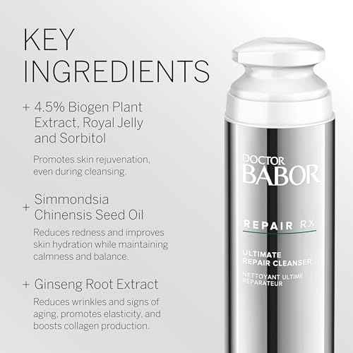 DOCTOR BABOR Regeneration Barrier Balance Lotion Cleanser, Gentle Daily Facial Cleanser, Cleanse and Balance the Skin, Strengthen and Revitalize Complexion, Hydrated Radiant Skin, 5.07 oz
