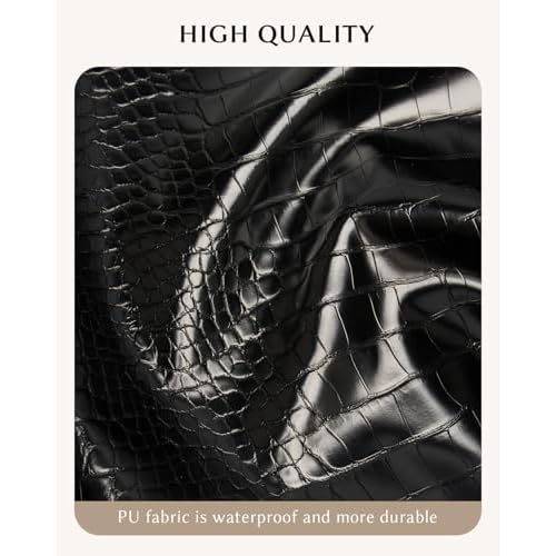 Make Up Bag, Cosmetic Organizer for Women, Waterproof Croc PU Leather Makeup Organizer with Divider and Handle Toiletry Bag Travel Bag (Croc Embossed, Black)