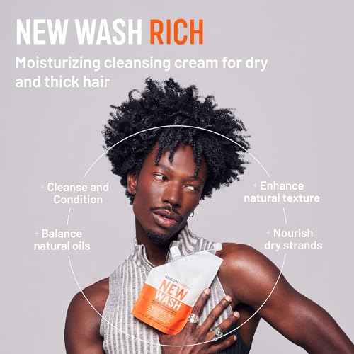Hairstory New Wash (RICH) Hair Cleanser & Conditioner, 20oz Pouch, Extra Moisturizing, Improves Softness, Natural Ingredients, Protects Color & Eliminates Frizz, Sulfate & Paraben Free
