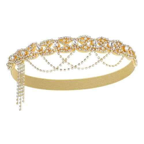 BABEYOND 1920s Flapper Headpiece Roaring 20s Headband Great Gatsby Headband Chain for Women Vintage Hair Accessory