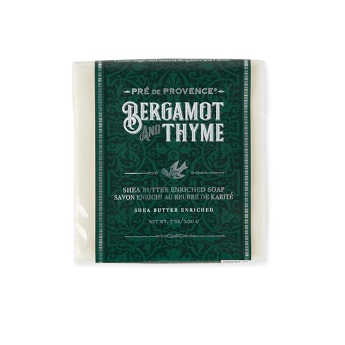 Pre de Provence Bergamot & Thyme Men's Fragrance Collection, Cube Soap, 200 G