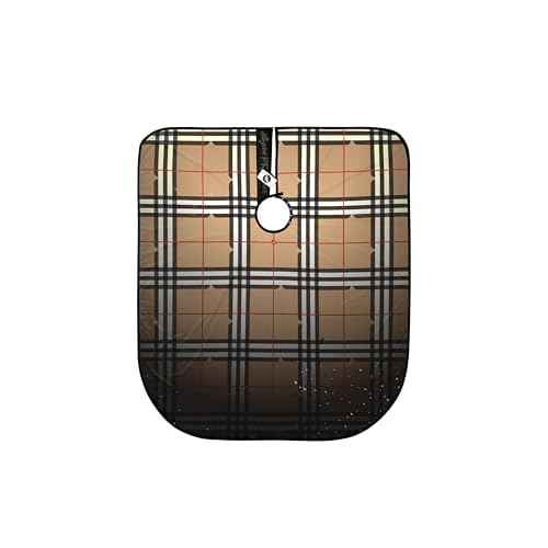 Illuzien Tan Plaid PRO Barber Cape, Hair Cut Cape, Water-Resistant Barber Accessories, Professional Cape