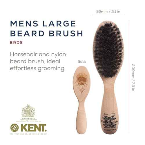 Beard & Mustache Grooming Kit - Kent BRD5 Boar Bristle Brush + Kent 81T & A FOT Sawcut Fine Tooth Combs for Men's Care
