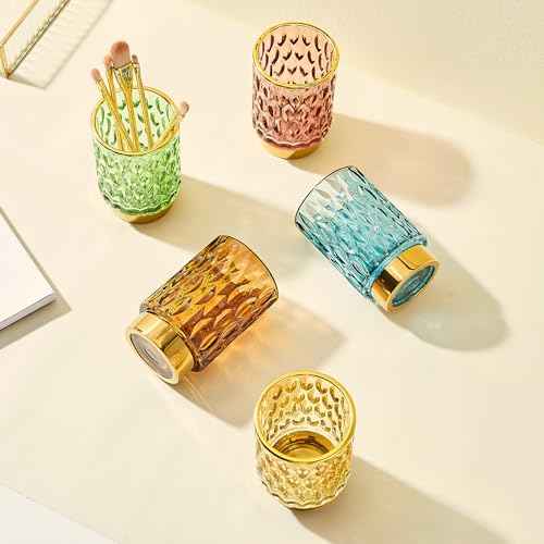 Makeup Brush Holder Organizer,Toothbrush Holders,Desk Pen Pencil Holder,Multifunctional Vintage Glass Brush Cup£¨A39-5-US£©