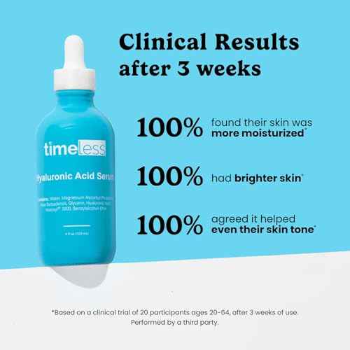 Timeless Skin Care Hyaluronic Acid - Hydrating Face Serum for Personal Care - Fragrance-Free Hyaluronic Acid Serum with Vitamin C & Matrixyl 3000-4 oz