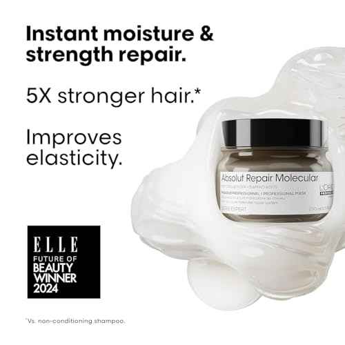 L'Or?al Professionnel Paris Absolut Repair Molecular Hair Mask - Repairs Damage & Restores Strength For Extremely Dry Damaged Hair, Extra Detangling & Hydration, Peptides Bonder