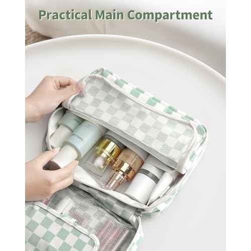Narwey Small Hanging Travel Toiletry Bag for Women, Travel Bag for Toiletries, Makeup Bag Organizer Cosmetic Bags Make Up Bags for Girls