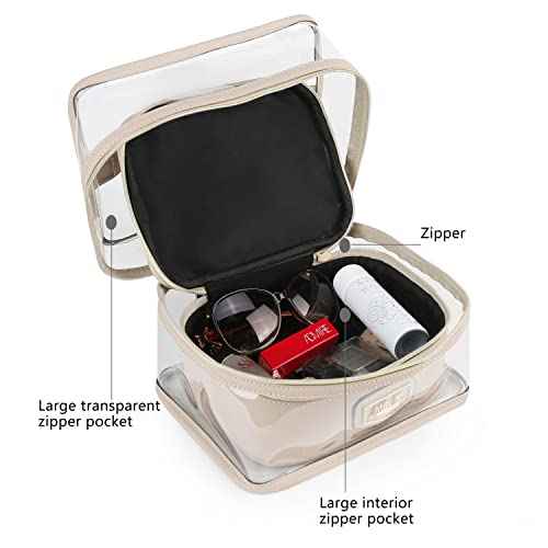 MKF 4PCS Stylish Cosmetic Bag Portable Makeup Travel Organizer Case Navy Red