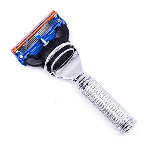 Parker Travel Fusion Safety Razor ? Compact 2.75¡È Fusion-Style Razor with Luxurious Saddle-Leather Sheath & 1 Gillette Fusion Blade, Pocket-Friendly & Durable Design