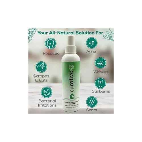 Curativa Bay - .02% Hypochlorous Skin Spray for Clear Skin - New Bundle - 8 Oz Mist Plus 16 Oz Refill (24 Oz)