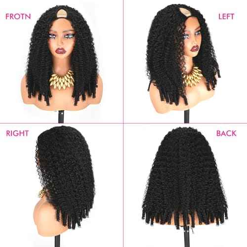 Ainmeys V Part Wigs Human Hair With Drawstring Burmese Curly Human Hair wigs Ready To Go Glueless Wigs Upgrade U Part Wigs Glueless Full Head Clip In Half Wigs With Spiral End (20inch