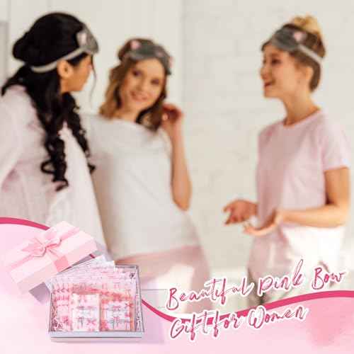 Reginary 50 Pcs Inspirational Gifts Bulk for Women Cosmetic Bag EVA Makeup Bag with Zipper for Birthday Christmas Encouragement Presents(Pink Bow)