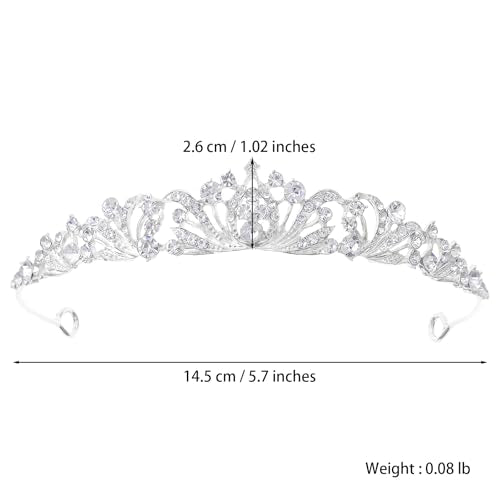 2 Pieces Silver Tiara Crown for Women Wedding Tiaras for Bride Princess Crowns and Tiaras for Girl Rhinestone Crowns for Birthday Halloween Cosplay Christmas Party Prom Gifts