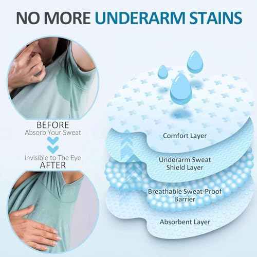 Underarm Sweat Pads for Women [100 Pcs], UOIRMI Armpit Pads for Sweating Women, Disposable Underarm Sweat Pads, Armpit Sweat Pads for A Whole Day Protection | Ideals for Workouts and Special