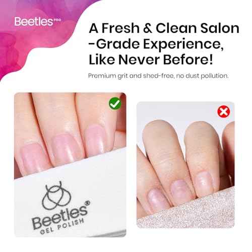 Beetles Pro 10-Pcs Nail File Nail Buffer ? Professional 100/180 Grit Double Sides Sponge Nails Files and Buffers Emery Boards Prep Tool for Acrylic, Gel & Natural Nails ? Salon Quality Manicure Tool