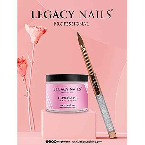 Legacy Nails Professional Rose Gold Kolinsky Nail Brush #10 - Perfect For Sculpting Acrylic Nail Extensions Flexible bristles Light weight