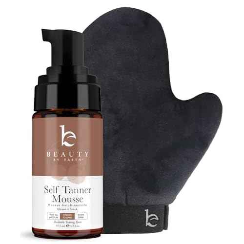 Self Tanner Tanning Mousse Kit - USA Made with Natural & Organic Ingredients, Self Tanner Mousse and Mitt, Tan Kit, Fake Tan Tanning Foam, Medium to Dark, Sunless Tanners Best Sellers