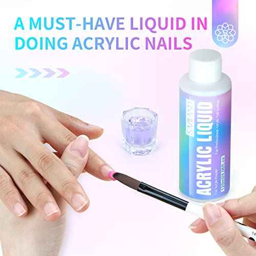Saviland 4.06 oz Monomer Acrylic Nail Liquid ? 120ml Acrylic Liquid for Acrylic Powder Non-Yellowing Formula for Acrylic Nails Application Nail Extension & Carving Nail Starter Home DIY
