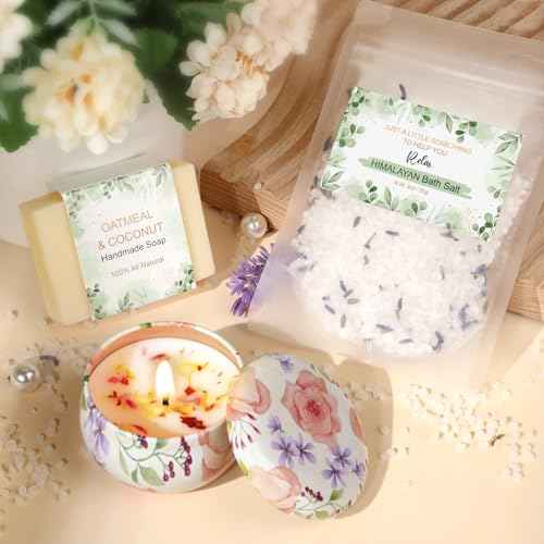 Get Well Soon Gift Baskets for Women, Self Care Gifts for Women Birthday, Spa Thinking of You Care Package Sending Sunshine Sunflower Gifts, After Surgery Sympathy Christmas Gift Ideas for Mom Friend