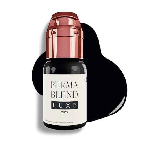 Perma Blend Luxe - Onyx - Microblading Ink for Permanent Eyeliner - Professional Tattoo Ink - Black Tattoo Ink Makeup - Vegan (0.5 oz)