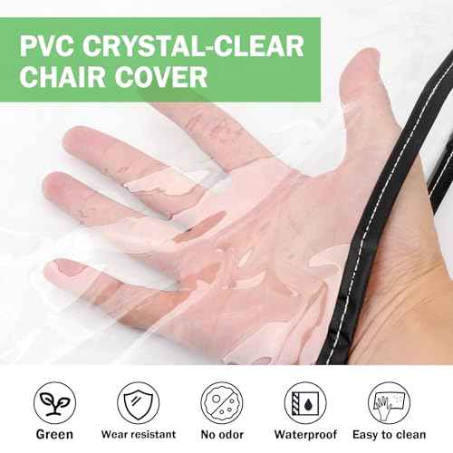 Salon Chair Cover - 20"x 15"x 4.5"Seat Covers Black,Salon Chair Covers Protectors,Square Salon Chair Covers Protectors fits Most Salon Chairs,Reinforced Precision Stitched Clear Covers (1)