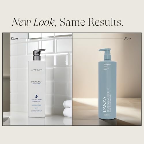 L'ANZA Healing Moisture Shampoo, Hydrates & Heals Damaged Hair, Deep Hydration, Softens, Anti-Frizz, Restores Elasticity, Color Safe Anti-Humidity Daily Wash, Strengthening, Sulfate Free