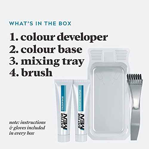 JUST FOR MEN Mustache & Beard Color Gel, Real Black M-55, 1 Each (4 Pack)
