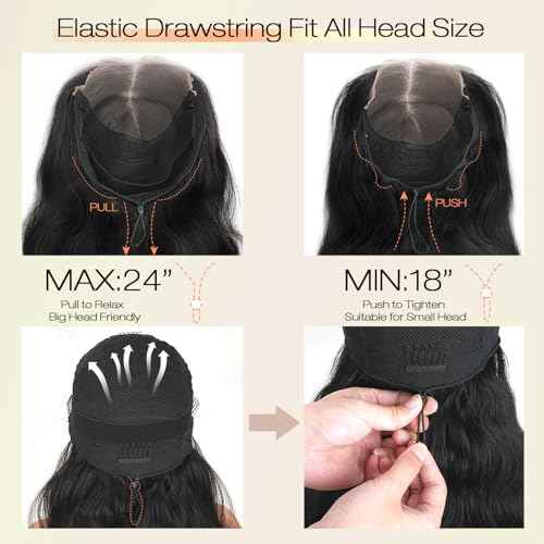 250% Density Glueless Wigs Human Hair Pre Plucked Pre Cut 7x6 HD Lace Closure Wigs Human Hair Body Wave Lace Front Wigs Human Hair for Women Drawstring Glueless Wigs for Beginners 20 inch