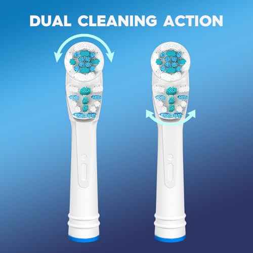 Dual Clean Replacement Brush Heads Compatible with Oral B Pro 1000,Vitality & Most Electric Toothbrush Models - 4 Count
