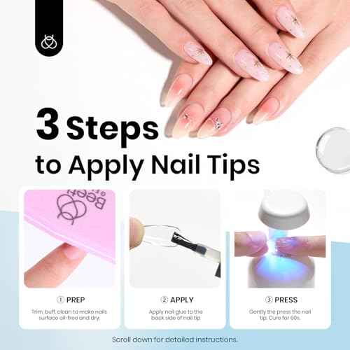 beetles Gel Polish 9 In 1 Gel Nail Glue for Clear Acrylic Nail Tips 2 Pcs 15ml Long Lasting Nail Gel Kit for False Nails Tips, Base Blooming Nail Gel, Christmas Nail Art, U V Light Required