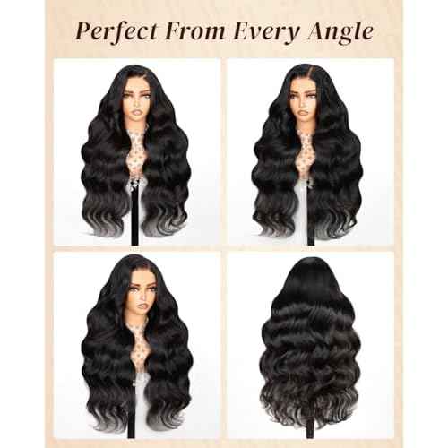 Arabella 5x6 Wear and Go Glueless Wigs Human Hair 210% Density Glueless Wig 12a Pre Cut Lace Front Wigs Human Hair 100% Pre Bleached Plucked Body Wave Wig (20inch, 5X6 Body Wave)