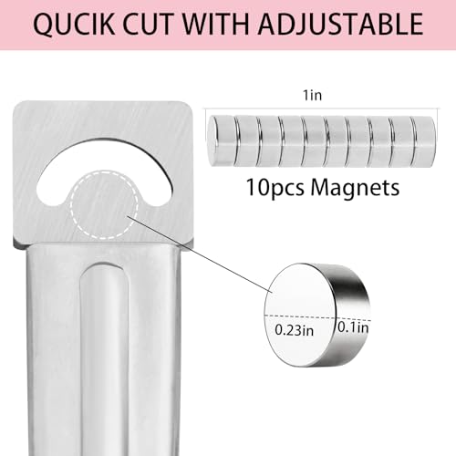 Acrylic Nail Clipper with Magnets,Nail Clippers Acrylic Nail Cutter,Nail Cutter for Nail Tips with 10PCS Sizer Magnets,Manicure Tool for Salon or Home Nail Art(Pink)