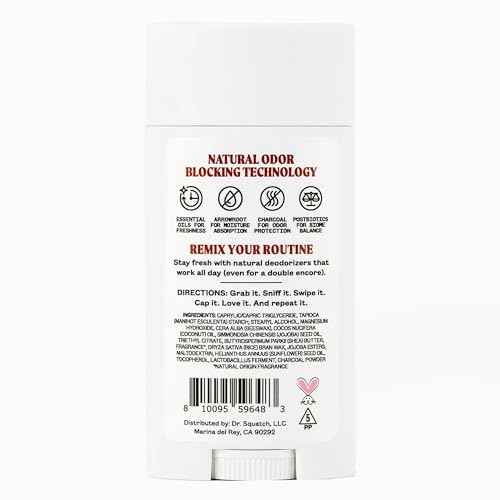 JUKEBOX Natural Deodorant for Women?Mango No. 5 Scent-Aluminum-Free, No Baking Soda, No Harsh Chemicals, Odor Blocking Technology, Mango,White Apricot,Peach-a Dr. Squatch Brand-2.65oz