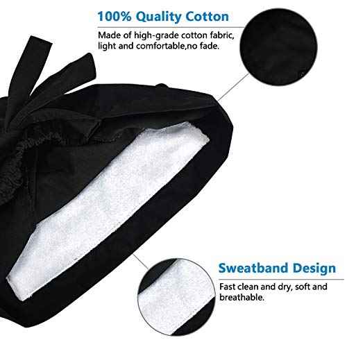 Fesciory Adjustable Working Caps with Button & Sweatband, Women Ponytail Pouch Hats, Long Hair
