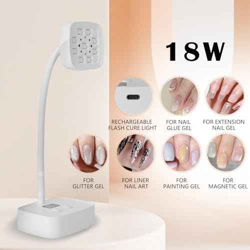 KEDAO UV Nail Lamp, UV Light for Gel Nails, Rechargeable LED Nail Lamp with Timers & Auto Sensor